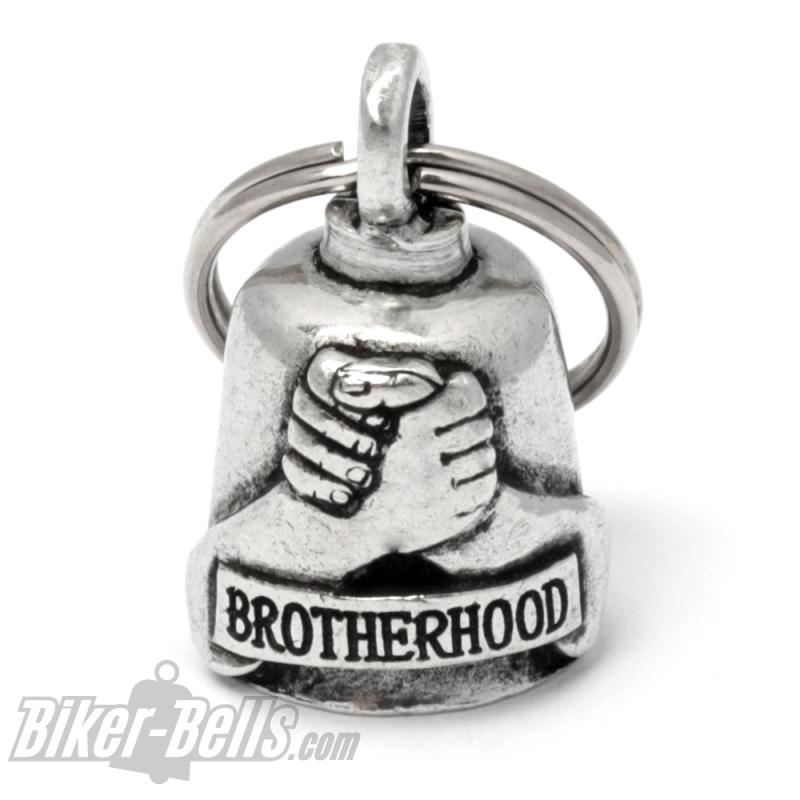 Brotherhood Biker-Bell mit Handschlag Bruderschaft Zusammenhalt Geschenk für Bros