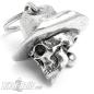 Preview: 3D Totenkopf Biker-Bell mit Cowboy-Hut Schädel Motorrad Glücksbringer Geschenk