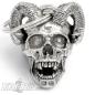 Preview: 3D Monster-Totenkopf mit Hörner Schutzdämon Bikers-Bell Motorrad Glücksbringer