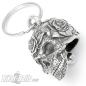 Preview: 3D Skull Biker-Bell Decorated With Flowers Mexican Candy Skull Ride Bell