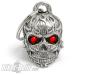 Preview: 3D Totenkopf mit Flammen und roten Augen Motorrad Glücksbringer Diamond Bell Geschenk