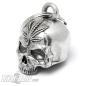Preview: 3D Skull Biker-Bell With Hemp Leaf Weed Skull Ride Bell Lucky Charm Gift