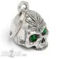 Preview: 3D Skull Pothead Biker Bell with Cannabis Hemp Leaf Weed and Green Eyes Diamond Bell Preview: 3D Skull Pothead Biker Bell with Cannabis Hemp Leaf Weed and Green Eyes Diamond Bell
