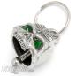 Preview: 3D Skull Pothead Biker Bell with Cannabis Hemp Leaf Weed and Green Eyes Diamond Bell Preview: 3D Skull Pothead Biker Bell with Cannabis Hemp Leaf Weed and Green Eyes Diamond Bell