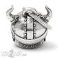 Preview: 3D Viking Skull Biker Bell with Beard and Horned Helmet Lucky Charm Bell