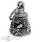 Preview: Motorrad mit Skelett vor USA-Flagge American Chopper Biker-Bell Glücksbringer