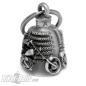 Preview: Motorrad mit Skelett vor USA-Flagge American Chopper Biker-Bell Glücksbringer