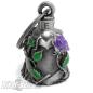 Preview: Biker Bell with Purple Rose and Heart Motorcycle Love Lucky Charm Biker Gift Idea