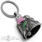 Preview: Biker Bell with Pink Rose and Heart Motorcycle Love Lucky Charm Biker Gift Idea
