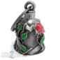 Preview: Biker Bell with Red Rose and Heart Motorcycle Love Lucky Charm Biker Gift Idea