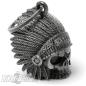 Preview: 3D Indian Chief Motorcycle Bell with Feather Headdress Lucky Charm Biker Gift