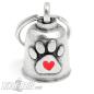 Preview: Gremlin Bell mit Hunde-​Pfote und Herz Motorradfahrer Hund Glücksbringer Geschenk