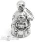 Preview: Bulldog Biker Guardian Bell Hund auf Motorrad Glücksbringer Glocke Geschenkidee