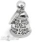 Preview: "This Bike Protected By The Good Lord And A Gun" Biker-Bell mit Kreuz und Pistolen