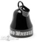 Preview: "Forever Two Wheels" schwarze Mot Roll Biker-Bell aus Edelstahl Glücksbringer