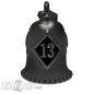 Preview: Lucky 13 Biker-Bell Schwarz Edelstahl Glücksbringer Motorrad Dreizehn Glücksglocke