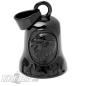 Preview: Schwarze Adler Biker-Bell aus Edelstahl Eagle Road Bell Motorrad Glücksbringer