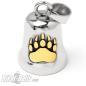 Preview: Road Bell with golden Bear Paw made of Stainless Steel Biker Lucky Bell Bear Totem