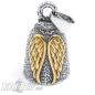 Preview: Angel Wings Biker-Bell Siver & Gold Stainless Steel made Lucky Charm for Motorbikes