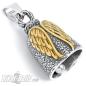 Preview: Angel Wings Biker-Bell Siver & Gold Stainless Steel made Lucky Charm for Motorbikes