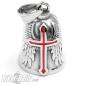 Preview: Biker-Bell mit rotem Kreuz und Flügel aus poliertem Edelstahl Glücksbringer Geschenk Preview: Biker-Bell mit rotem Kreuz und Flügel aus poliertem Edelstahl Glücksbringer Geschenk