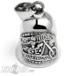 Preview: Skeleton Biker on Chopper Stainless Steel Bell Live To Ride Motorcycle Lucky Charm