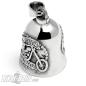 Preview: Skeleton Biker on Chopper Stainless Steel Bell Live To Ride Motorcycle Lucky Charm