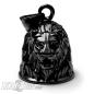 Preview: Schwarze Löwen Biker-Bell aus Edelstahl Lion Road Bell Motorrad Glücksbringer