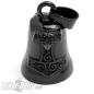 Preview: Schwarze Mjölnir Biker-Bell mit Thor's Hammer Motorrad Glücksbringer Geschenkidee