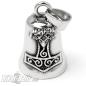 Mobile Preview: Stainless steel biker bell with Thor's hammer Mjolnir motorcyclist lucky charm gift