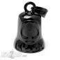 Preview: Schwarze Edelstahl Biker-Bell mit Pik-Symbol The Ace of Spade Road Bell Geschenk