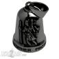Preview: Schwarze Biker-Bell St. Christopher Schutzpatron der Reisenden 316L Edelstahl
