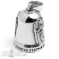 Preview: Edelstahl Biker-Bell mit heiligem St. Christophorus Schutzpatron der Reisenden