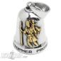Preview: Edelstahl Biker-Bell St. Christopher Schutzpatron der Reisenden silber mit gold