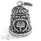 Preview: Ornate Motorcycle Bell with Skull made of Stainless Steel Biker Lucky Charm Gift