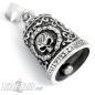 Preview: Ornate Motorcycle Bell with Skull made of Stainless Steel Biker Lucky Charm Gift