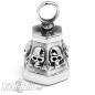 Preview: Stainless Steel Skull Bell Middle Finger Skull Hexagonal Motorcycle Good Luck Bell