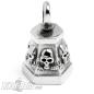 Preview: Stainless Steel Skull Bell Middle Finger Skull Hexagonal Motorcycle Good Luck Bell