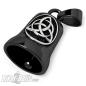 Preview: Nordische Biker-Bell Schwarz mit silberner Triqueta Motorrad Glücksbringer Geschenk