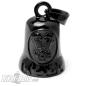 Preview: Black Biker-Bell  with V2 Engine and Flames Stainless Steel Road Bell Lucky Charm