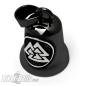 Preview: Schwarze Wikinger Biker-Bell mit silber Valknut-Symbol Motorradfahrer Glücksbringer