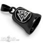 Preview: Schwarze Wikinger Biker-Bell mit silber Valknut-Symbol Motorradfahrer Glücksbringer
