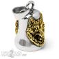 Preview: Biker Bell with golden Wolf made of Stainless Steel Motorcycle Lucky Charm Gift