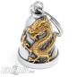 Preview: Goldener Drache Biker-Bell aus Edelstahl Motorradfahrer Glücksbringer Geschenk