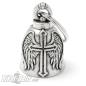 Preview: Biker-Bell mit geflügeltem Kreuz Motorrad Glücksbringer Glocke Geschenk Bravo Bell
