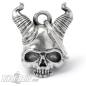 Preview: 3D Devil Skull Biker-Bell Protective Demon With Coiled Devil Horns Motorcycle Bell