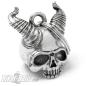 Preview: 3D Devil Skull Biker-Bell Schutzdämon mit gedrehten Teufels-Hörner Motorrad-Glocke