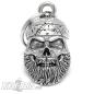 Preview: 3D Oldschool Biker Skull With Beard And Bandana Biker-Bell Motorcycle Bell