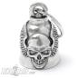 Preview: 81 Biker-Bell mit Totenkopf und Flügel Winged Skull Motorrad-Glocke Glücksbringer