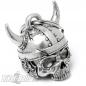 Preview: 3D Wikinger Totenkopf Biker-Bell mit Helm Glücksbringer Glocke Bravo Bell Geschenk